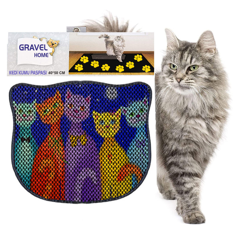 Durable Cat Litter Mat, 15.7 x 19.7 inches | 50% PVC / 50% Polyester, Machine Washable & Vacuum Friendly | Perfect for Easy Cleanup, Non-Slip Design to Keep Your Home Clean & Fresh, Ideal for Pet Owners