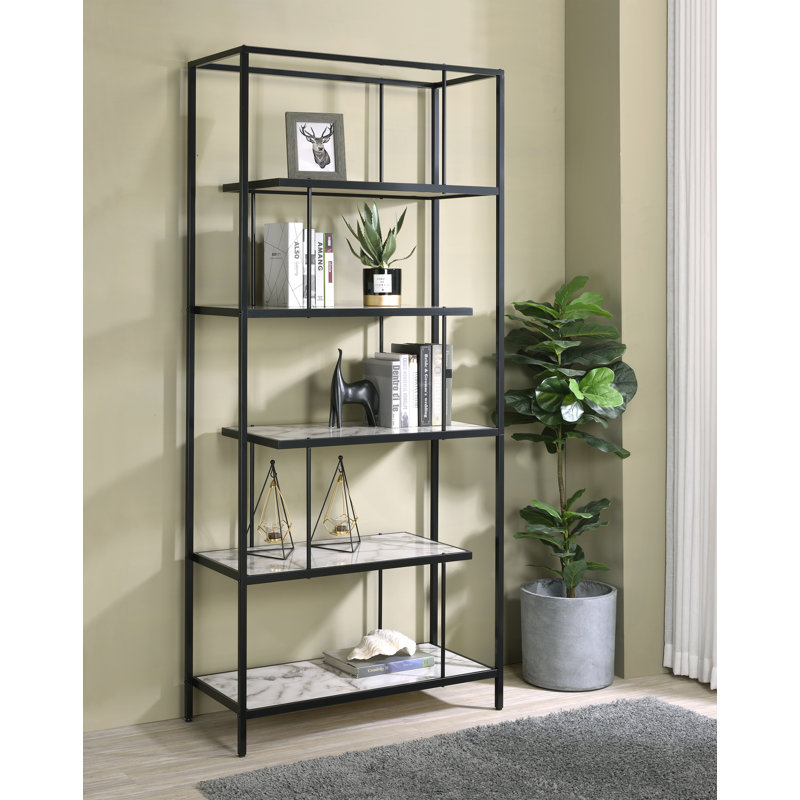 Kyneshia 84''H 5-Shelf Metal Bookcase