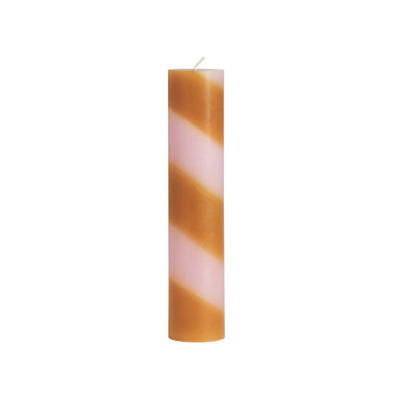 Candy Unscented Pillar Candle, Brown
