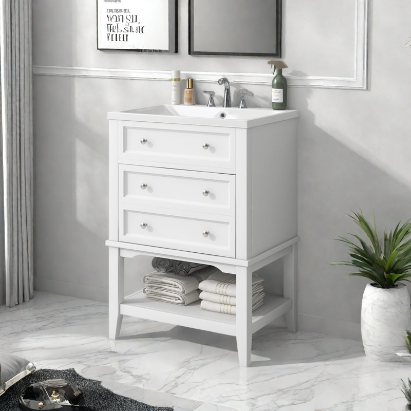 24" Bathroom Vanity Without Sink, Base Only