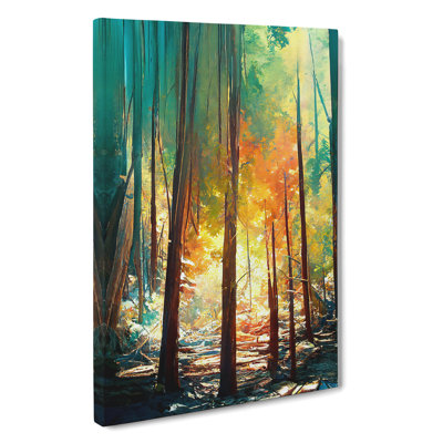Forest Painting No.4 Abstract - Wrapped Canvas