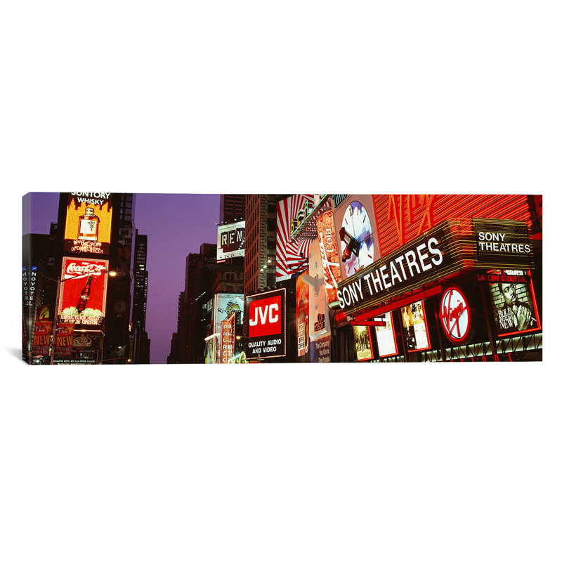 Panneaux d'affichage sur des bâtiments, Times Square, New York, New York, État de New York, États-Unis - reproduction d'art sur toile tendue