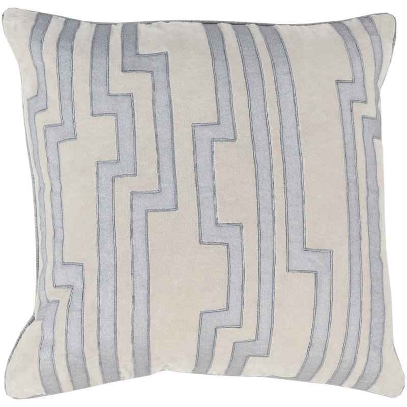  Geometric Throw Pillow Cover, 18'' x 18'', Blue\Neutral, Pillow Cover Only - No Insert
