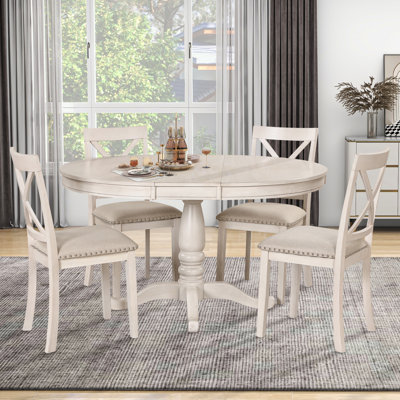 Jazmein 4 - Person Extendable Pedestal Dining Set