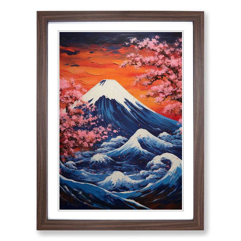 Mount Fuji Abstract - Framed Print, Walnut , 64cm H x 46cm W x 2cm D