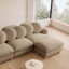 Canapé modulaire Comfy Chenille avec 6 coussins décoratifs, structure en bois pour le salon et la chambre à coucher