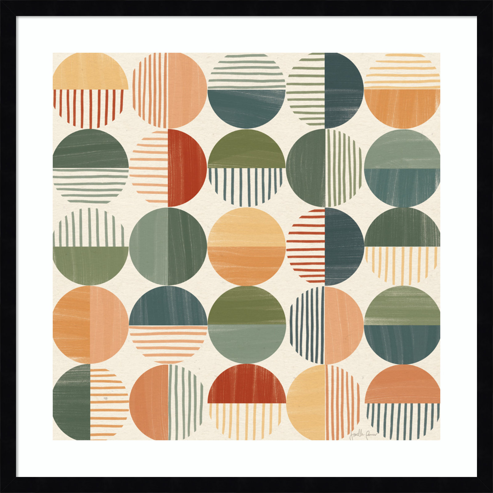 Born To Roam Pattern II, Black, 25" H x 25" W x 1" D