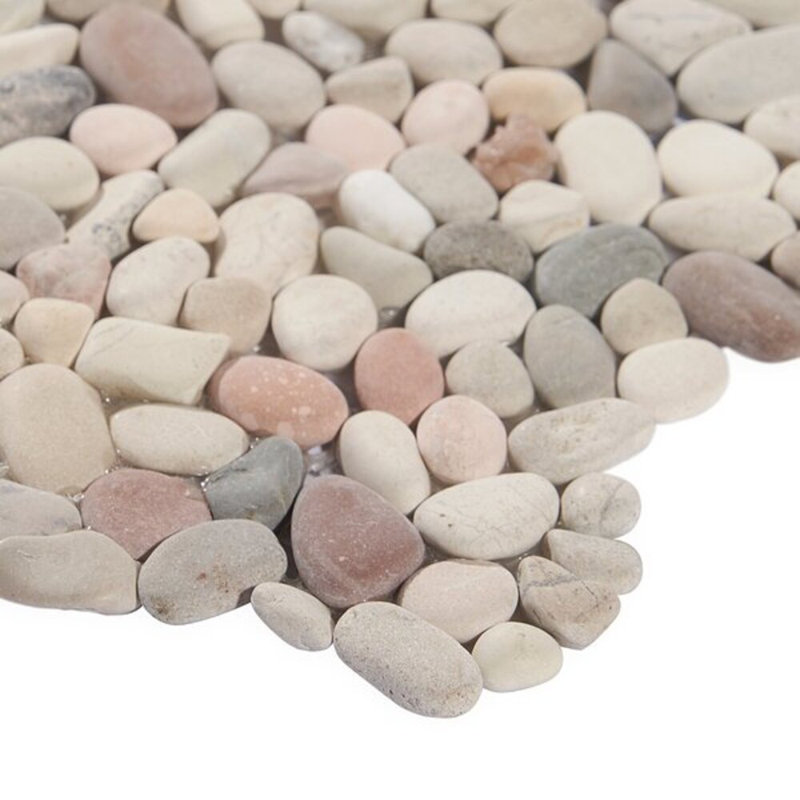 Nature Micro Lombok Pebble Mosaic Tile, Light Blend