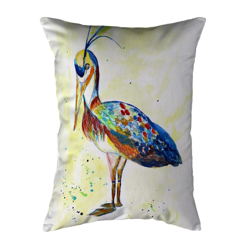 Fancy Heron Multicolor Indoor/Outdoor Reversible Pillow 16x20