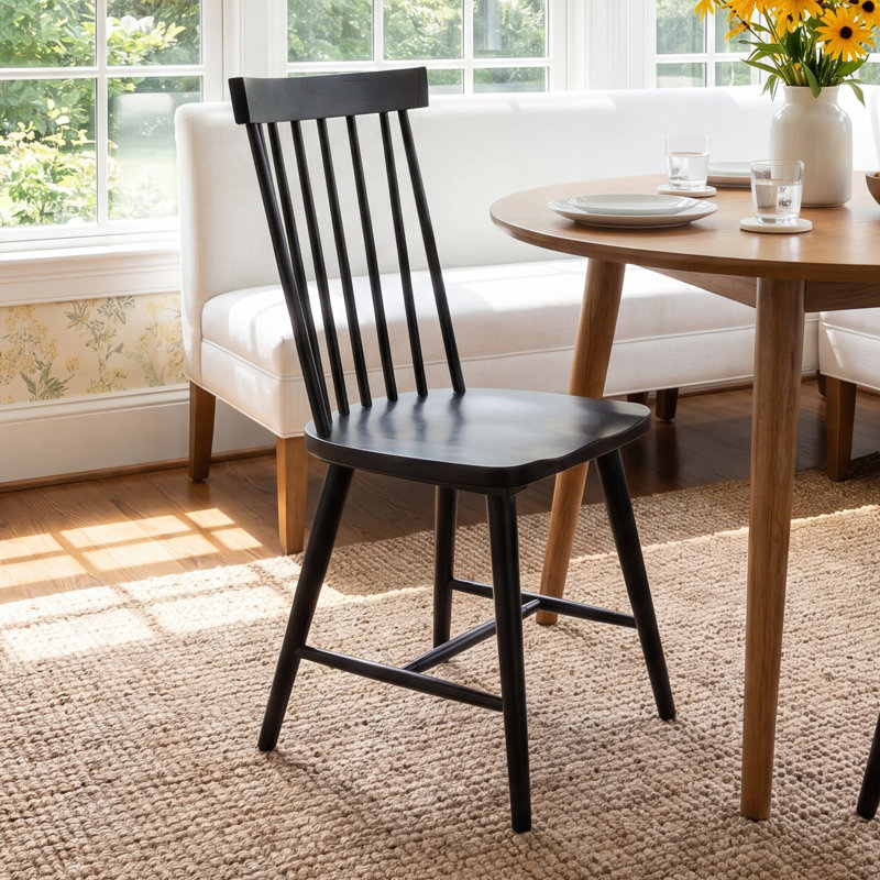 Cordella Mya Solid Wood Spindle Back Dining Chairs, Brown
