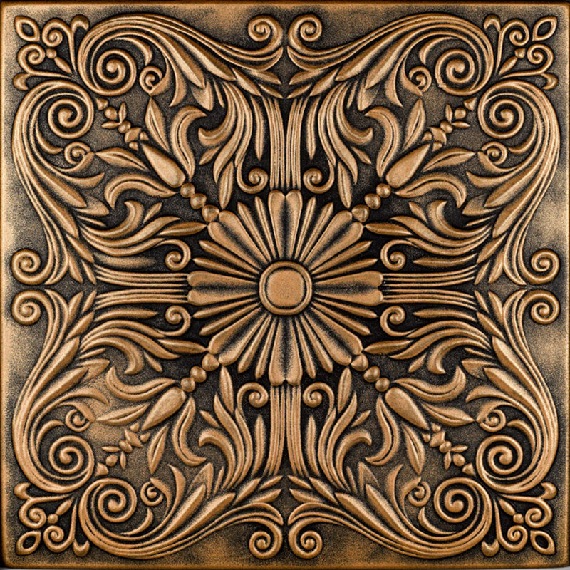 Tuile de plafond en polystyrène espagnol 1,6 pi x 1,6 pi, Or antique