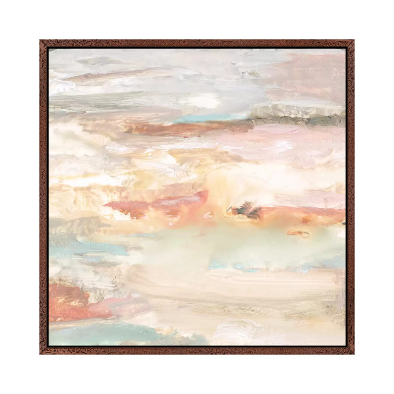 September Wind 1 Piece Painting on Canvas, 93.98 cm H x 93.98 cm W, Classic Brown Wood Framed