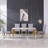 Tywona 70" Faux Marble Top Metal Base Dining Table-1626243944