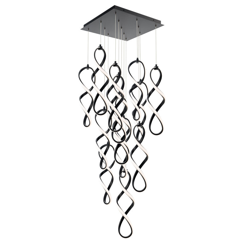 Luminaire suspendu 13 lumières Interlace, Noir