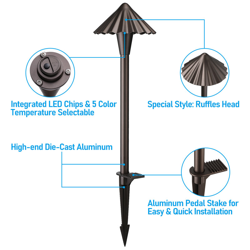 LED Landscape Light, Color Temperature Selectable Low Voltage Waterproof, Ruffles Head