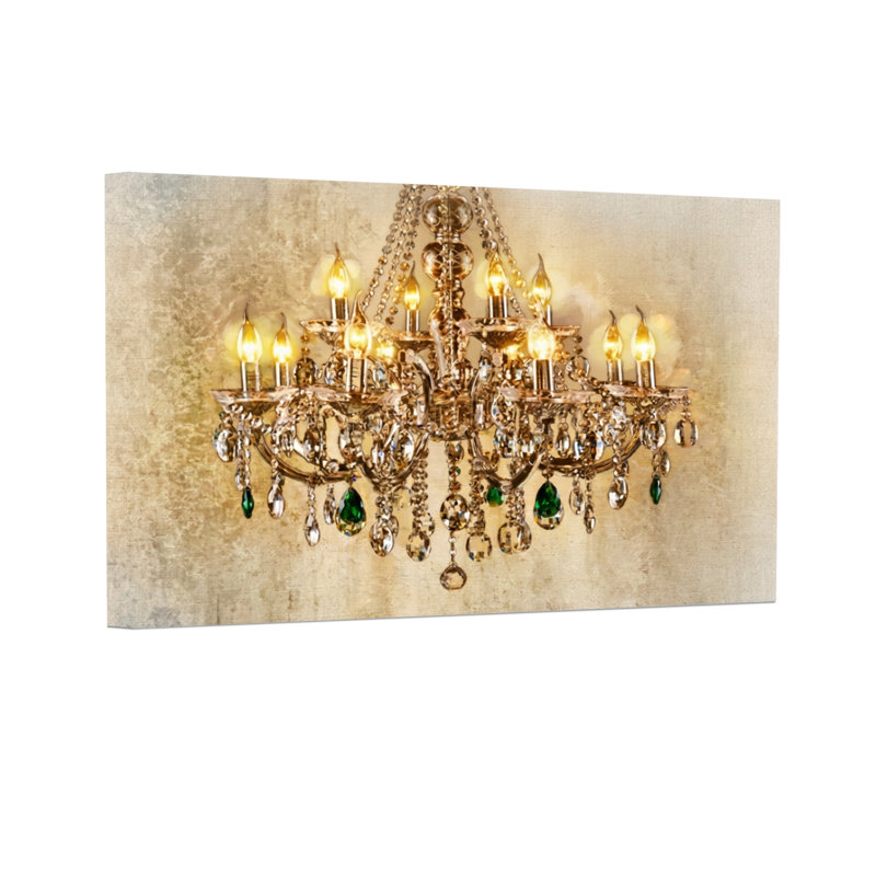 Lustre tendance avec cristal et pierres précieuses, H 16 po x l 24 po