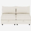 Canapé-lit modulable 6 places convertible avec rangement, dossier et coussins confortables, ressorts ensachés en mousse haute densité, tissu chenille beige, structure en bois offrant un bon soutien, capacité de charge de 113 kg par place