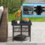 Square Metal Outdoor Chat Table With Umbrella Hole , 56cm W 56cm D