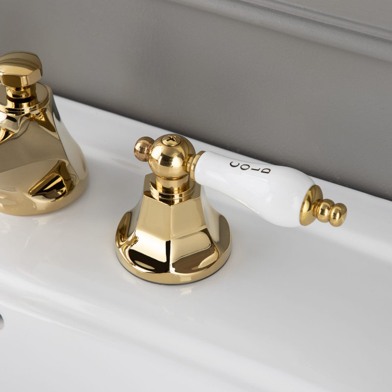 Widespread 2-handle Bathroom Faucet, Polished Brass