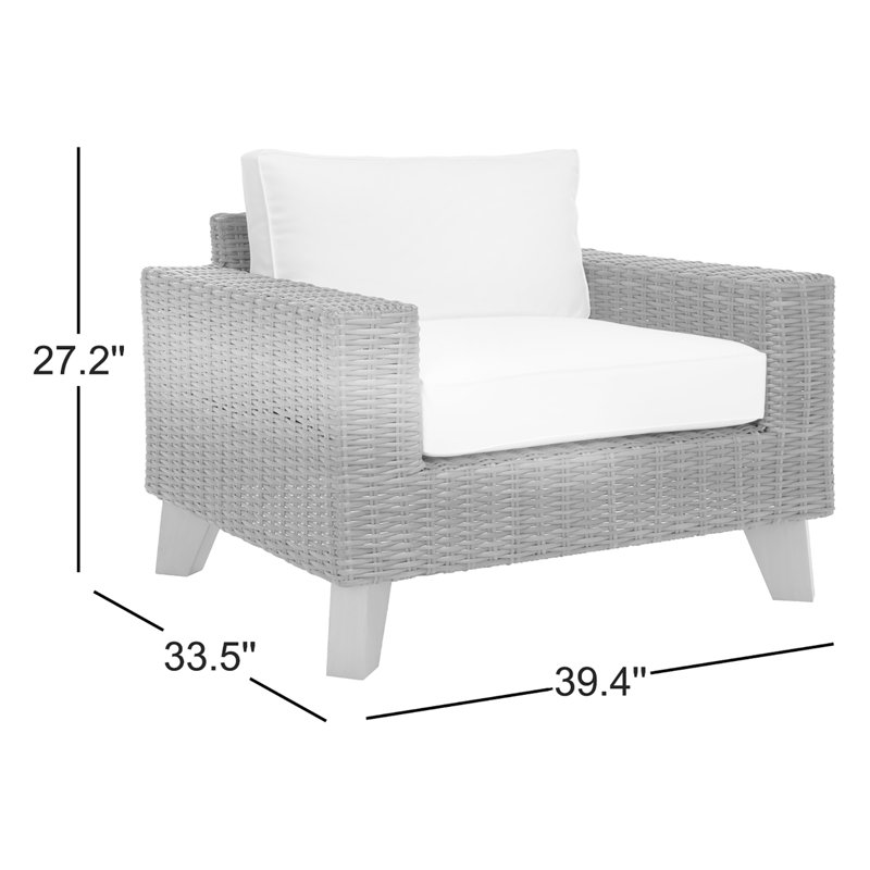 Margarita Wicker Patio Chair, Dark Gray