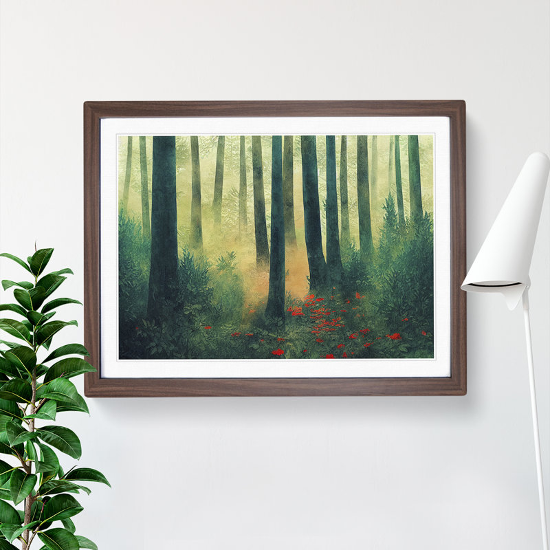 Forest Vol.3 - Single Picture Frame Print, 25cm H x 34cm W x 2cm D, Walnut Framed