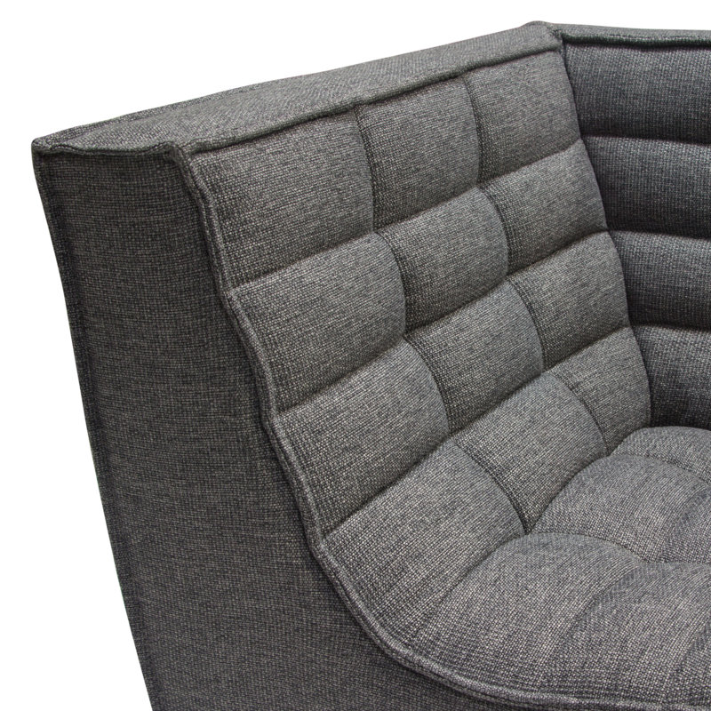 Marshall Grey Fabric 3-Piece Modular Sectional with Tufted Design