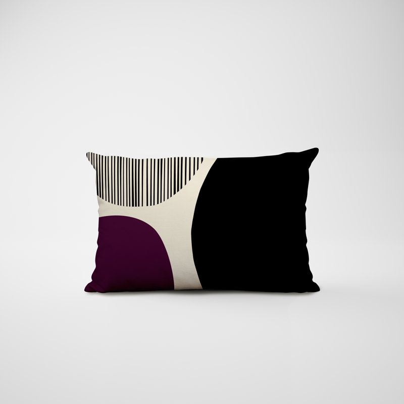 Housse et insert de coussin rectangulaire intérieur / extérieur en polyester / mélange de polyester Chamu, Mauve