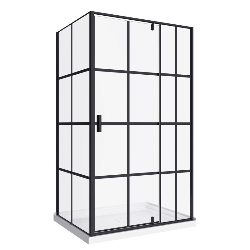 Cabine de douche rectangulaire pivotante 32 "x 75" avec base incluse Lanelle