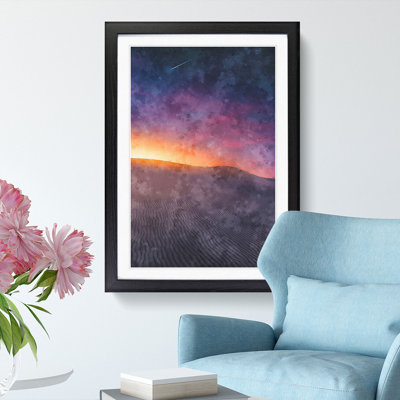 Shooting Star Over Spain Painting - Framed Print