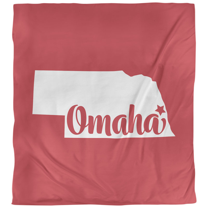 Housse de couette omaha nebraska, Housse de couette pour très grand lit, Rouge, Polyester brossé