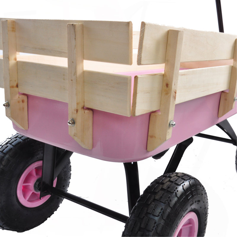 Chariot de jardin pour l'extérieur avec chariot pneumatique, Rose