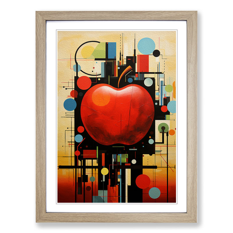 Apple Constructivism - Framed Print, Oak , 34cm H x 25cm W x 2cm D