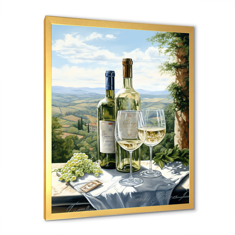 "Vineyard Charm", impression sur toile encadrée, Cadre doré simple, H 32 po x l 24 po x P 1 po