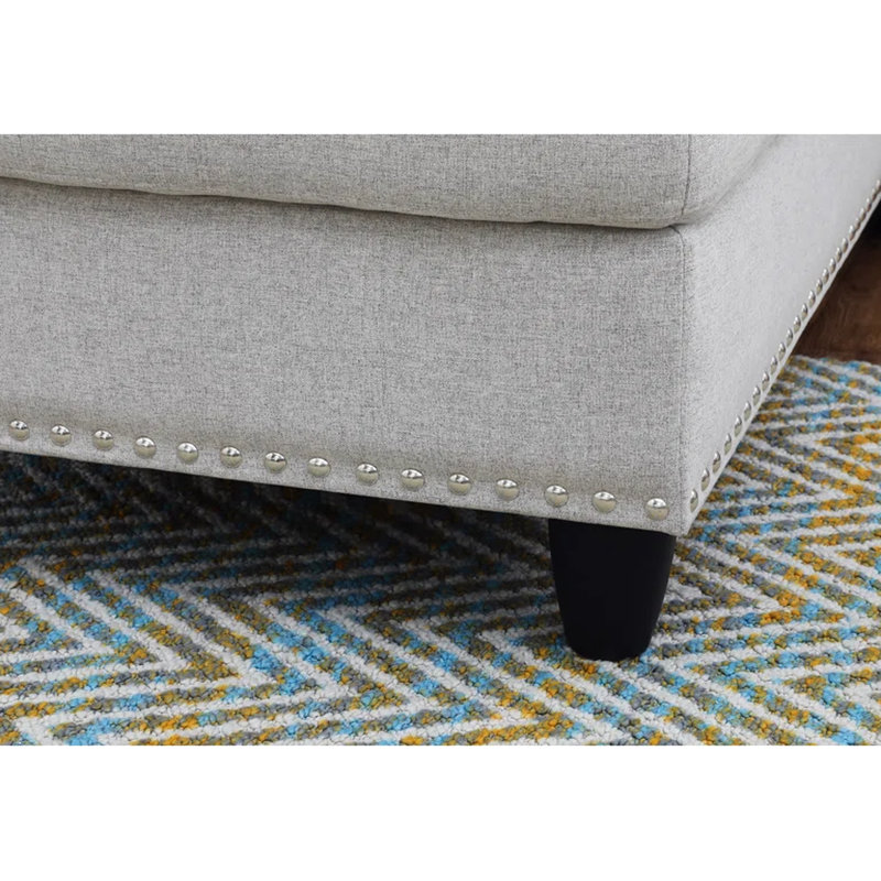 Canapé modulaire en L 3 pièces beige, pouvant accueillir quatre personnes confortablement pour le cinéma et les jeux, siège central escamotable avec porte-gobelets, espace de rangement pour coussins décoratifs, pieds à profil bas, solide et d'ingénierie