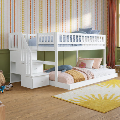 Malibu Wood Low Staircase Bunk Bed