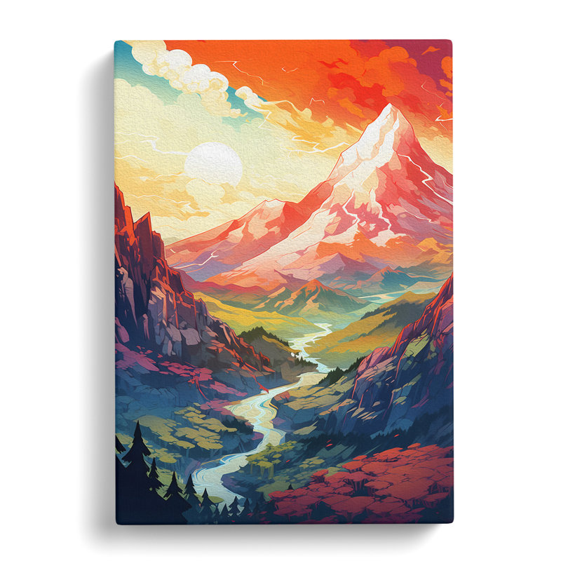 Japanese Mountains Futurism No.2 - Print, 60cm H x 40cm W x 3cm D