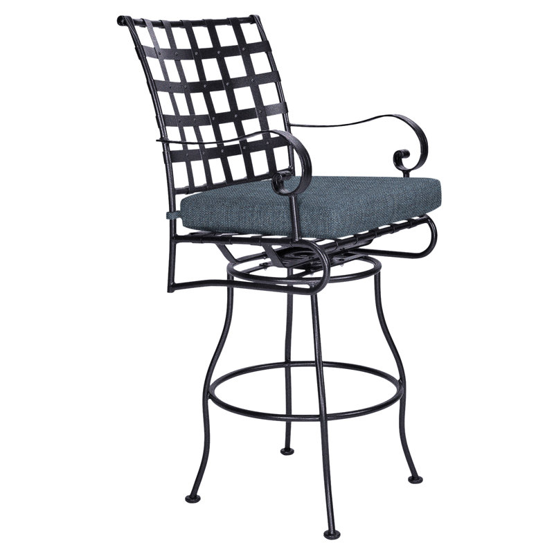 Classico-W Outdoor Swivel Bar Stool, Graphite, Flagship Stone Sunbrella®