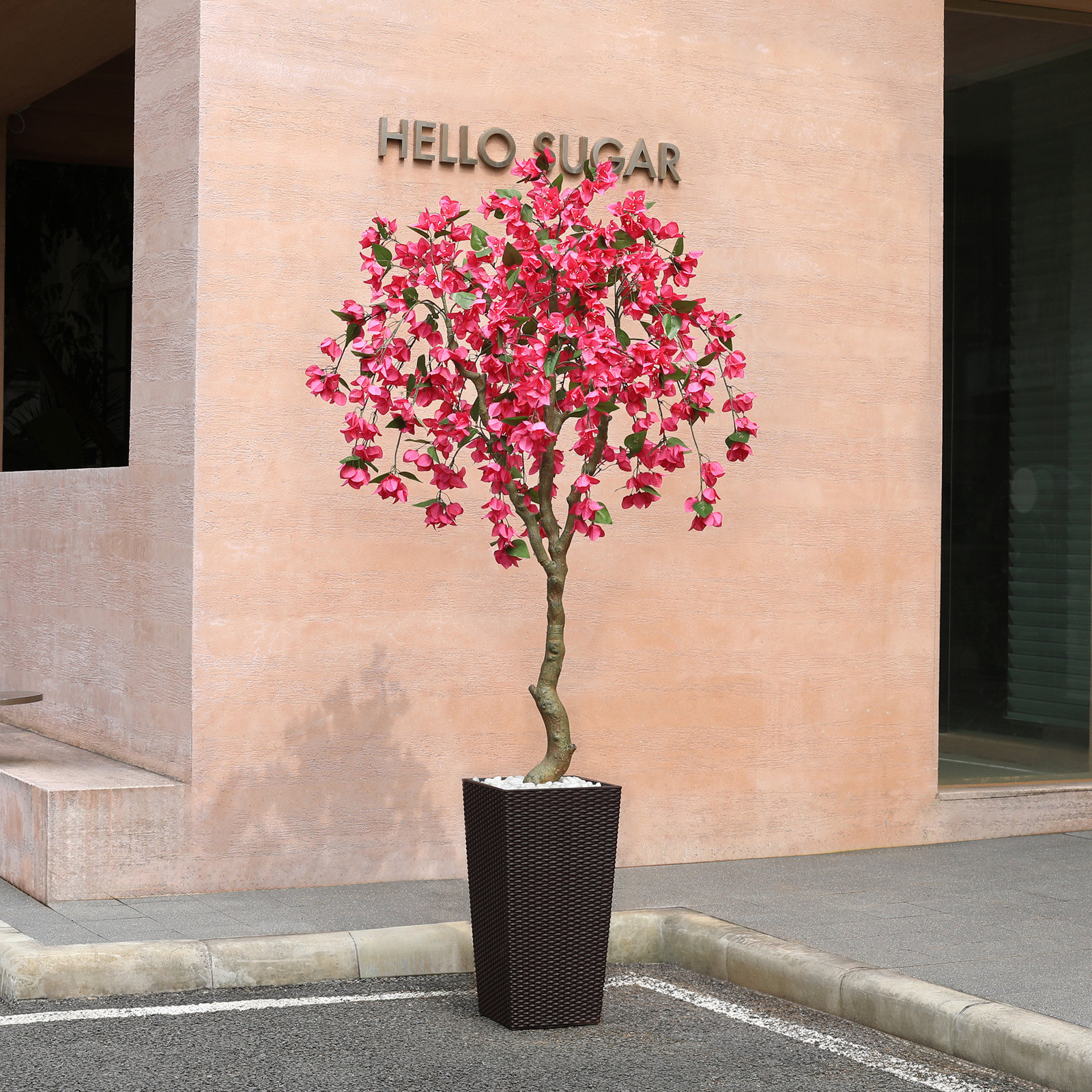Adcock Flowering Tree in Decorative Vase, Brown, 84" H x 28" W x 28" D