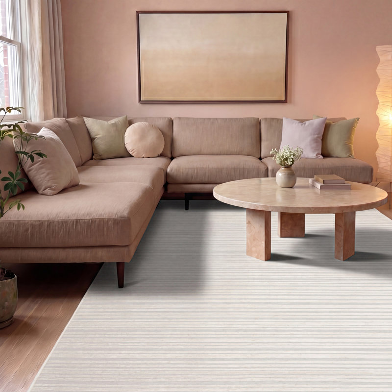 Roche Slim Washable Rug, Cream, 3'11" x 6'1"