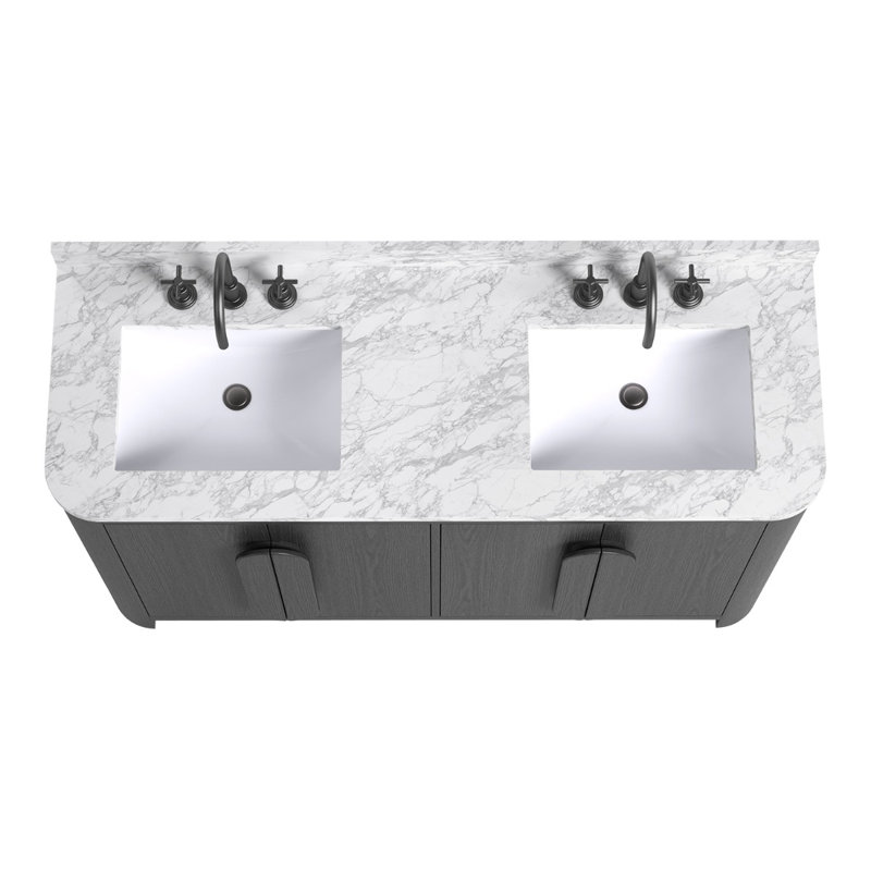 Harper Vanity, 60" W, Carrara Marble