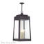 4 Light Bronze Outdoor Extra Large Pendant Lantern With Antique Brass Candles