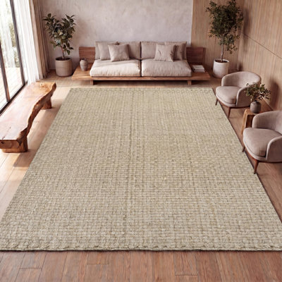 Brodyn Hand Woven Boucle Chunky Jute Ivory Rug