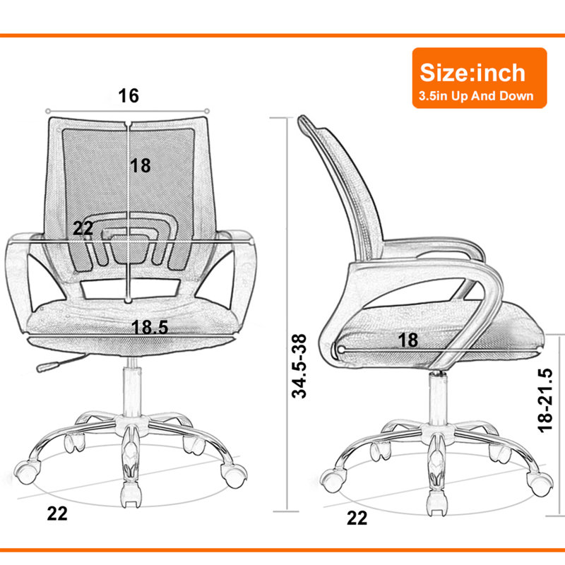 Red Mesh Swivel Task Office Chair with Adjustable Arms