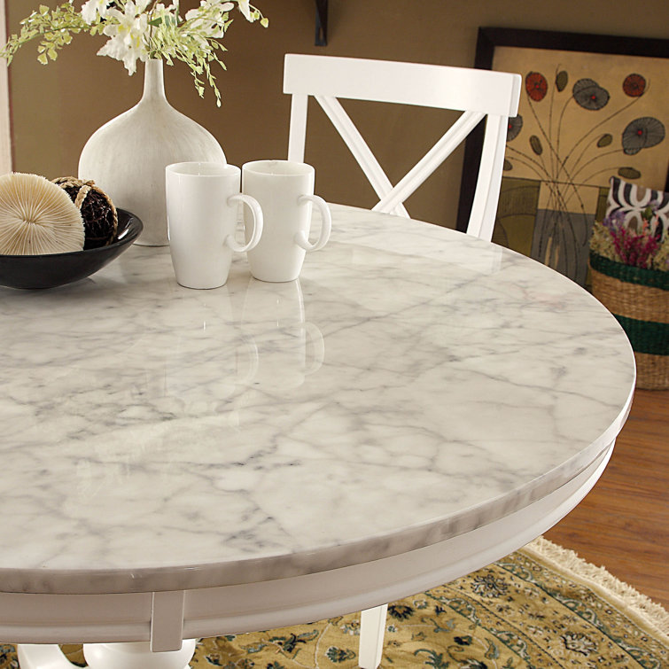 Charlotte Dining Table – Marble Top, Wood Base – Rouse Home