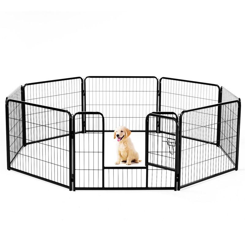 Parc pour chien d'intérieur avec porte, H 23,6 po x l 92,1 po x P 32,6 po