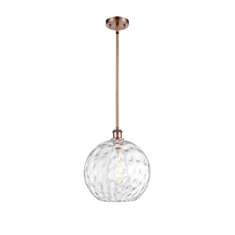Luminaire suspendu sphérique 1 lumière Cindi, Ampoule non incluse, H 15 po x l 12 po x P 12 po, Cuivre antique