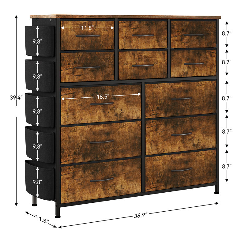 12 Drawer Storage Drawer, Brown