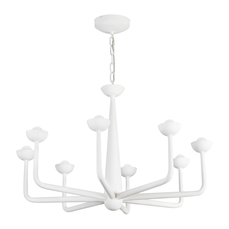 Spade 30-in White dimmable LED Chandelier, White