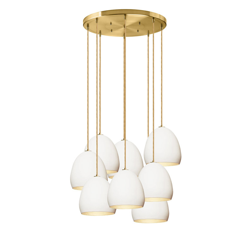 Clay 8 - Light Chandelier, LED, 88'' H x 22'' W x 22'' D, Brass