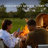 Backyard Discovery Paxton 2-4 Person Traditional Cedar Outdoor Barrel Sauna with Porch, 9kW Electric Heater, Wi-Fi Control, LED Lights